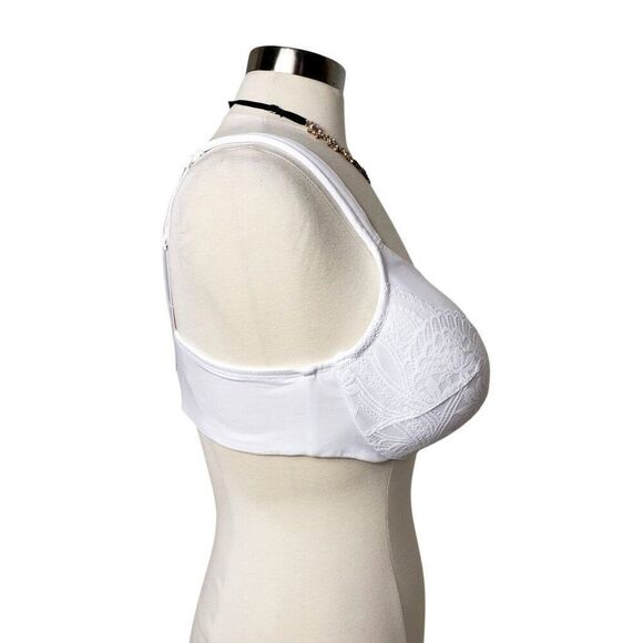 Cacique Women's Bra 40C White Lace Full Coverage Underwire Lightly Lined - Picture 4 of 6